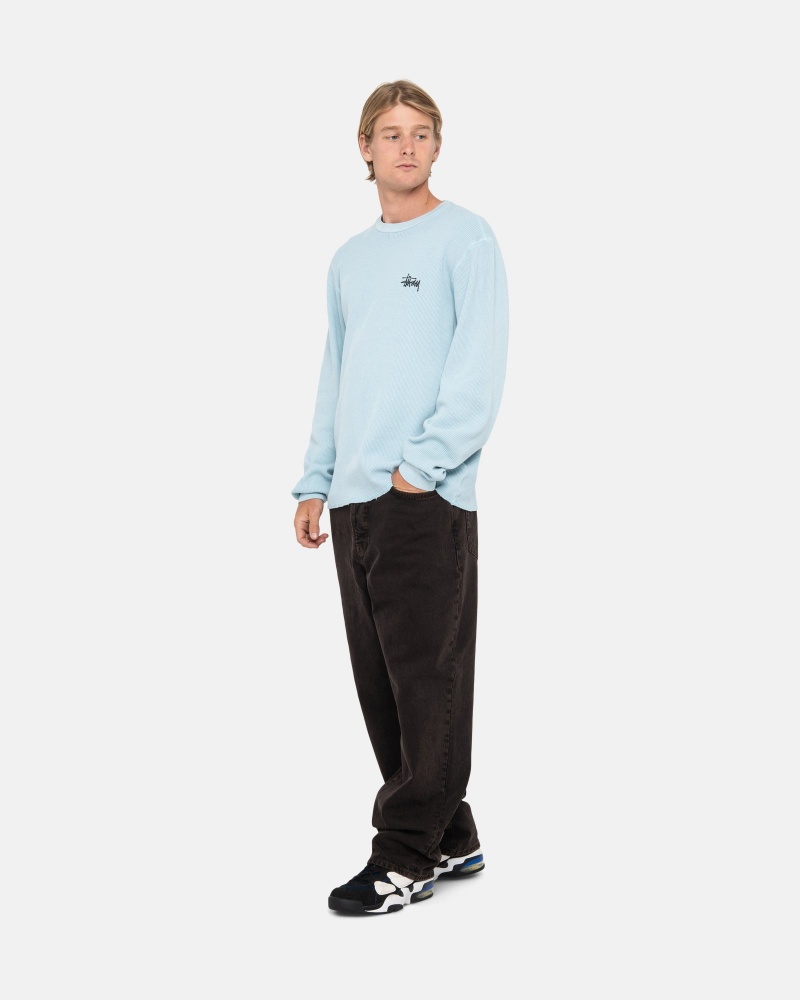 Light Blue Stüssy Basic Stock Ls Thermal | RCDQ2-8764