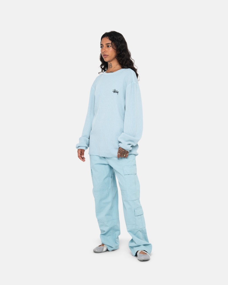 Light Blue Stüssy Basic Stock Ls Thermal | RCDQ2-8764