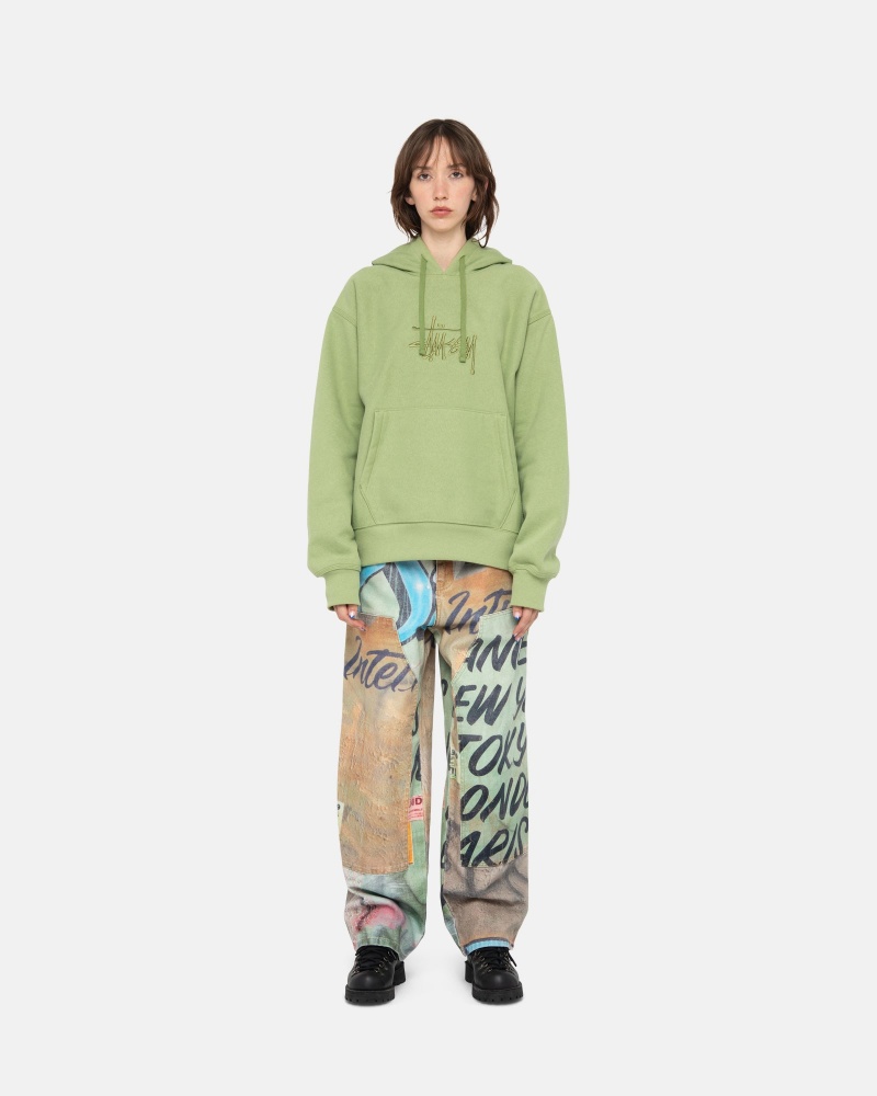 Moss Stüssy Basic Applique Hood | GLZC-24398