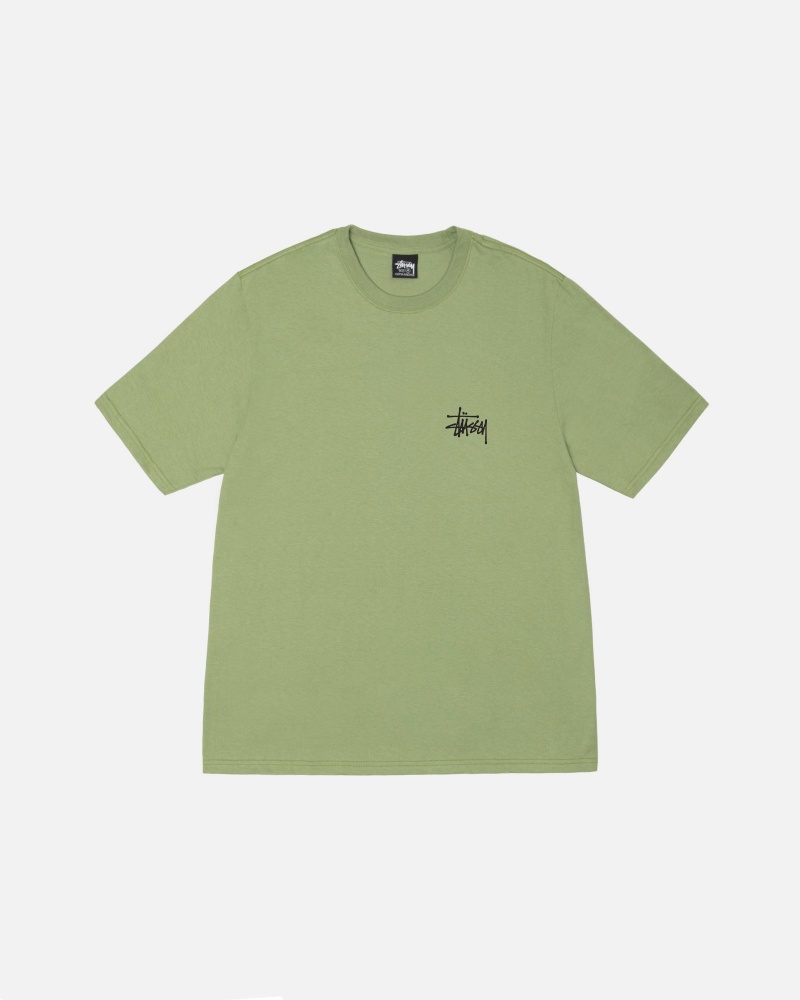 Moss Stüssy Basic Stussy Tee | LQKJ-57480