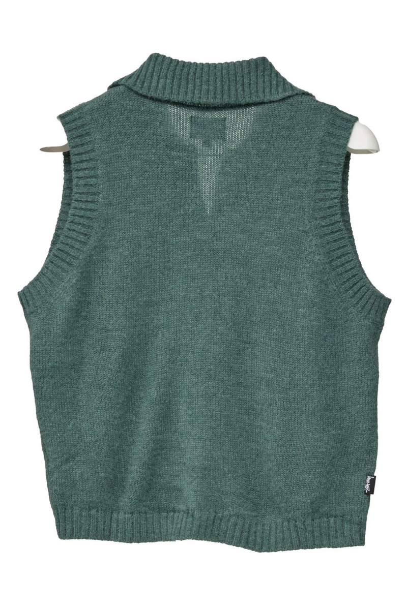 Moss Stüssy Graffiti Collared Vest | LSCZQB-120