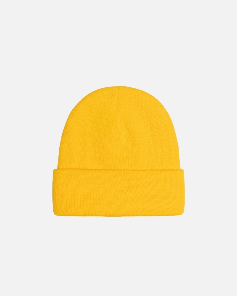 Mustard Stüssy Cuff Beanie Stock | QCFK9-0864