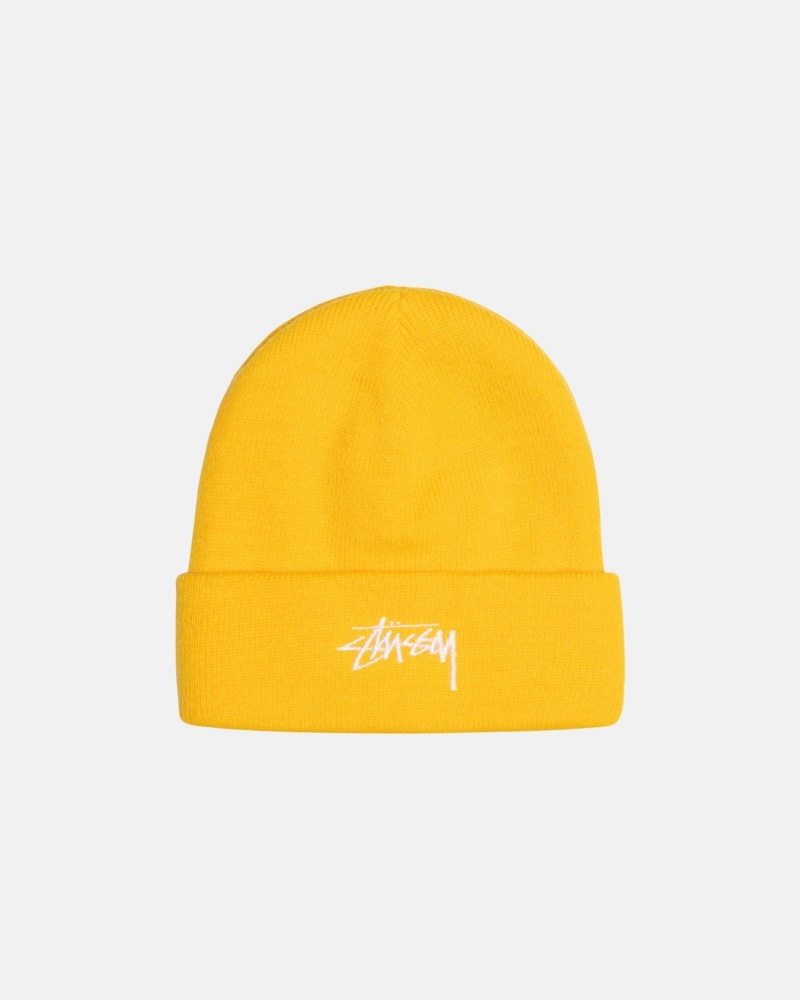 Mustard Stüssy Cuff Beanie Stock | QCFK9-0864