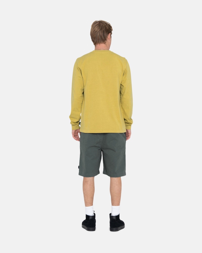 Mustard Stüssy Heavyweight Pigment Dyed Ls Crew | EZNJ-76385