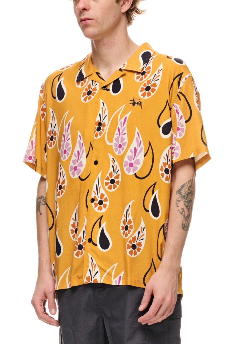 Mustard Stüssy Paisley Tears Ss Shirt | MKBIGD-306