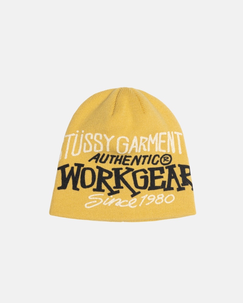 Mustard Stüssy Skullcap Workgear Print | ZBPG-06291