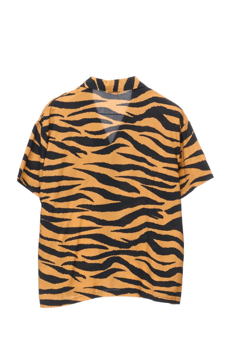 Mustard Stüssy Zebra Os Shirt | TZURJV-854