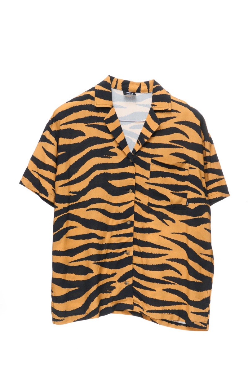 Mustard Stüssy Zebra Os Shirt | TZURJV-854