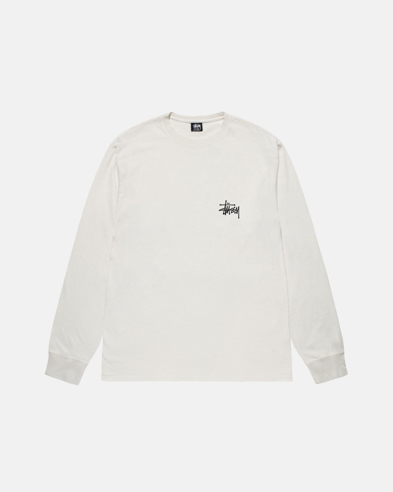 Natural Stüssy Basic Stussy LS Tee Pigment Dyed | MTAB4-3159