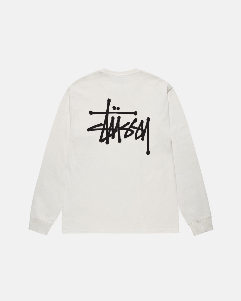 Natural Stüssy Basic Stussy LS Tee Pigment Dyed | MTAB4-3159