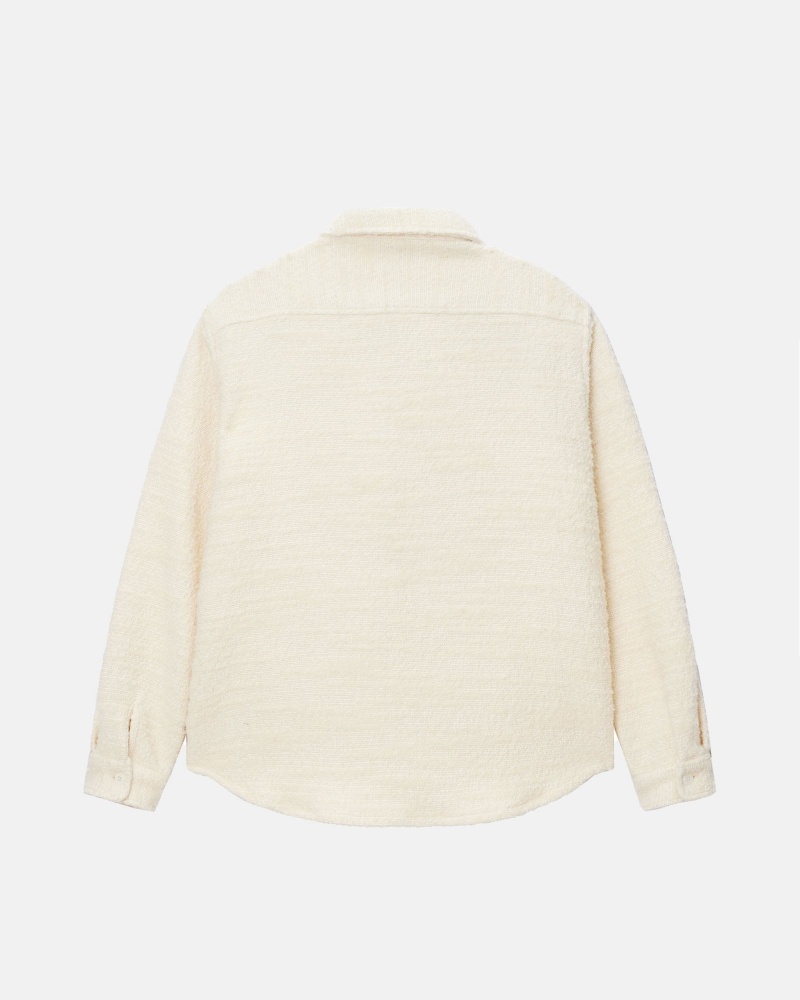 Natural Stüssy Boucle Wool Cpo Shirt | EIQD4-2105