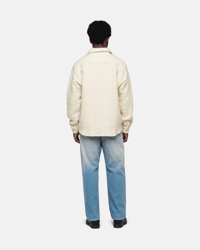 Natural Stüssy Boucle Wool Cpo Shirt | EIQD4-2105