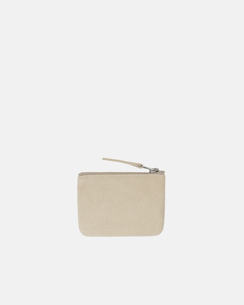 Natural Stüssy Canvas Coin Pouch | YTZQ6-4385