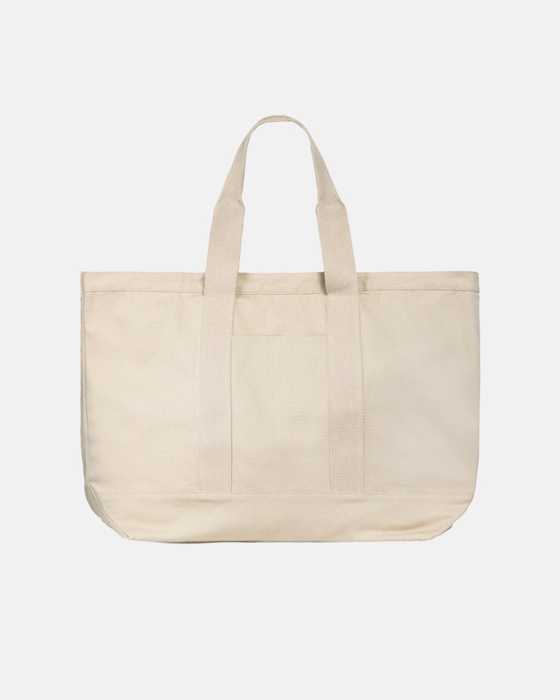 Natural Stüssy Canvas Extra Large Tote Bag | HQWZ8-6402