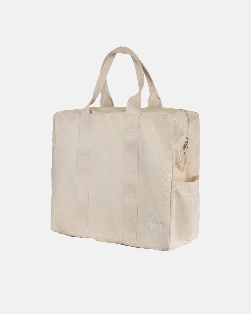 Natural Stüssy Canvas Flight Bag | YOXP4-5296