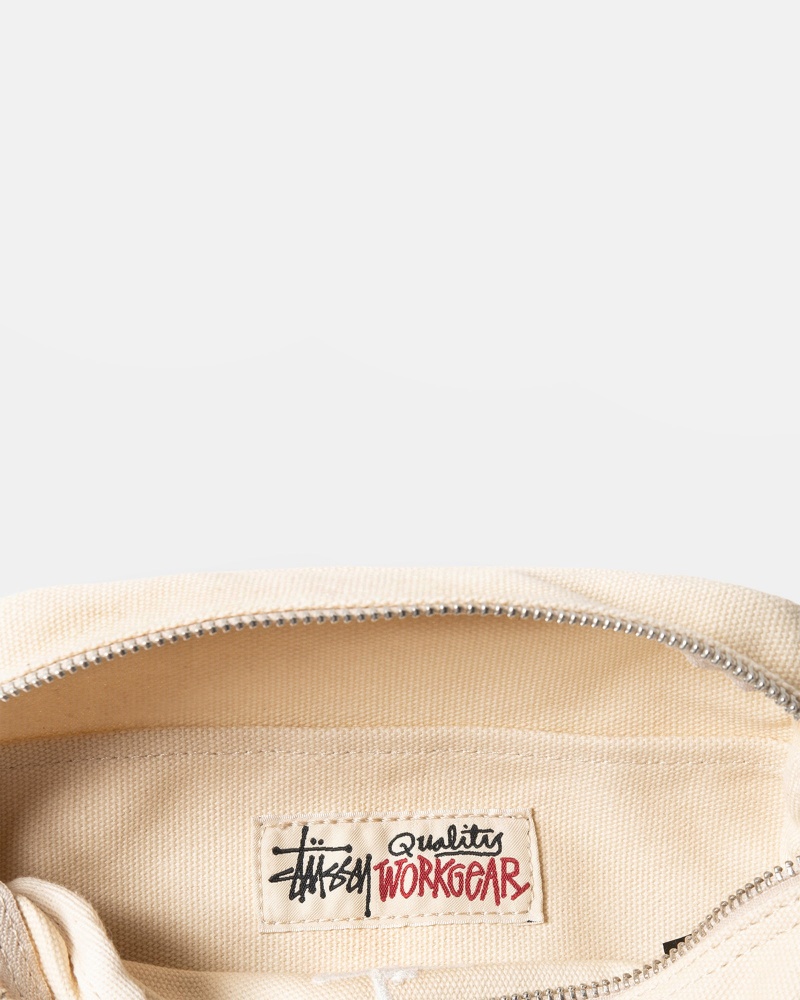 Natural Stüssy Canvas Side Pouch | KYOM3-5940