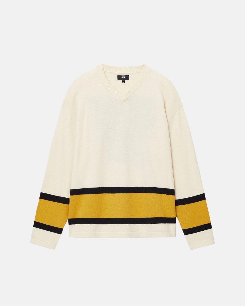 Natural Stüssy Hockey Sweater | ATRD3-6917