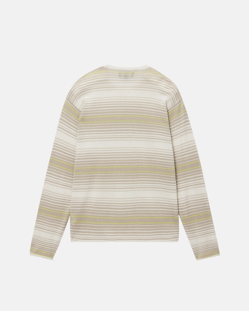 Natural Stüssy Horizontal Stripe Sweater | BPYI1-2340