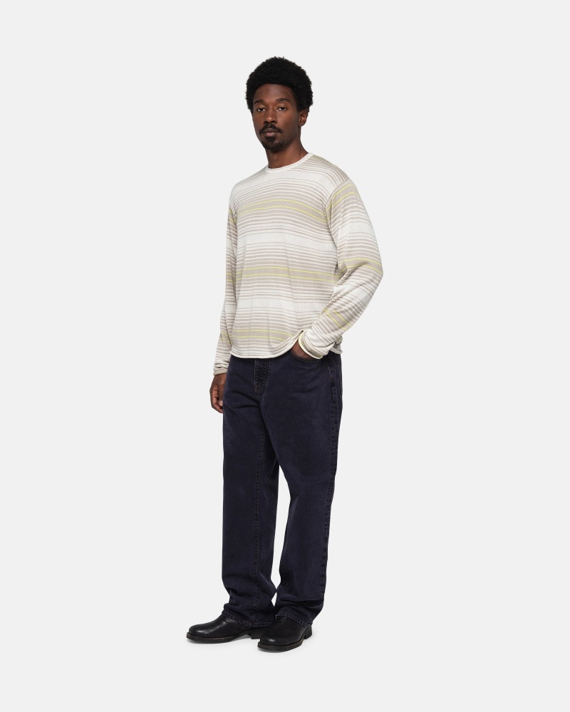 Natural Stüssy Horizontal Stripe Sweater | BPYI1-2340