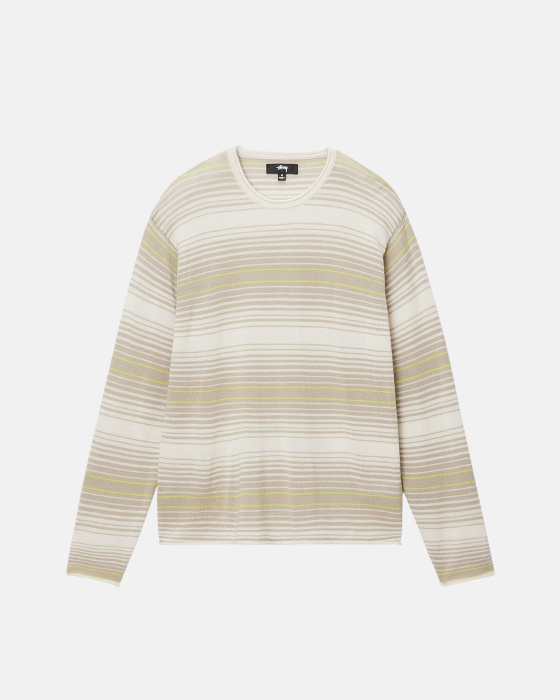 Natural Stüssy Horizontal Stripe Sweater | BPYI1-2340