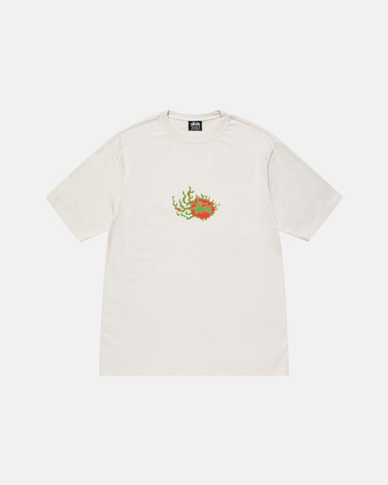 Natural Stüssy Mosaic Dragon Tee Pigment Dyed | LSKP-09438