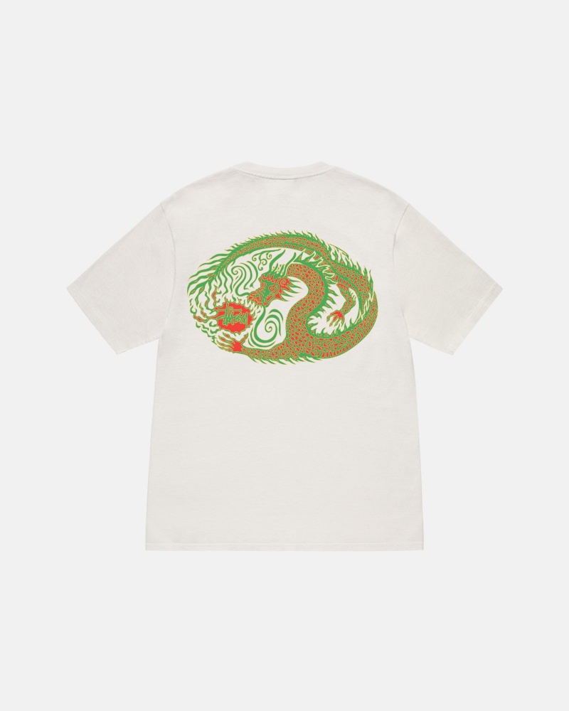 Natural Stüssy Mosaic Dragon Tee Pigment Dyed | LSKP-09438