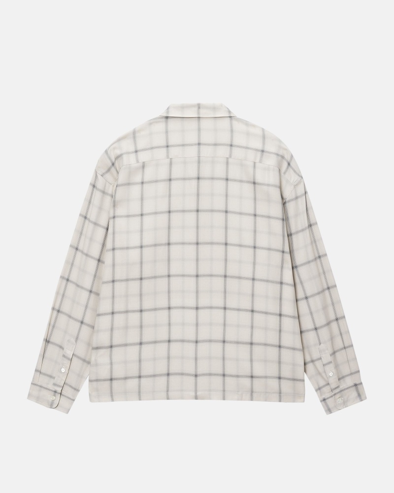 Natural Stüssy Shadow Plaid Rayon Shirt | LQRF5-3179