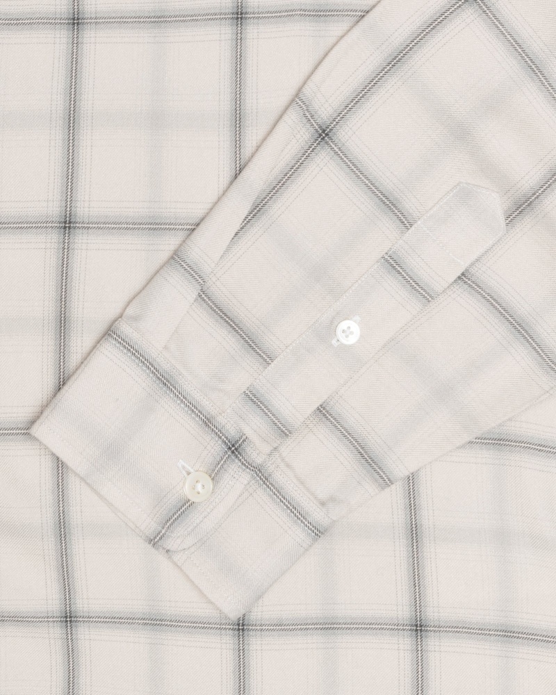 Natural Stüssy Shadow Plaid Rayon Shirt | LQRF5-3179