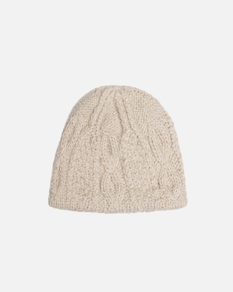 Natural Stüssy Skullcap Cable Knit | PKDS-67802