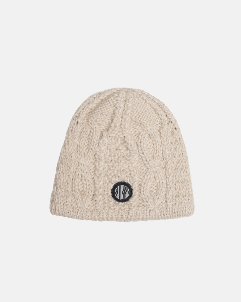 Natural Stüssy Skullcap Cable Knit | PKDS-67802