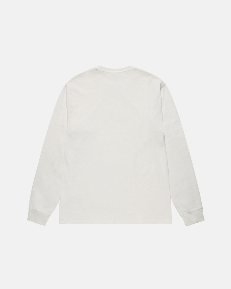 Natural Stüssy Small Stock LS Tee Pigment Dyed | QCOZ5-6984