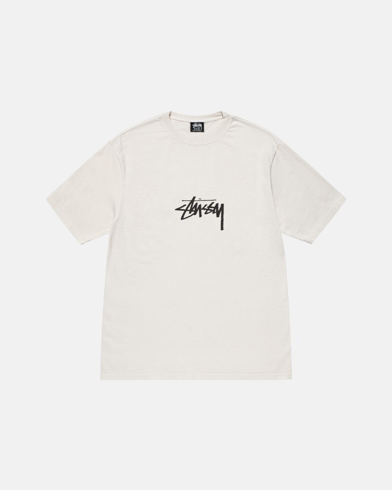 Natural Stüssy Small Stock Tee Pigment Dyed | FLKG5-0418