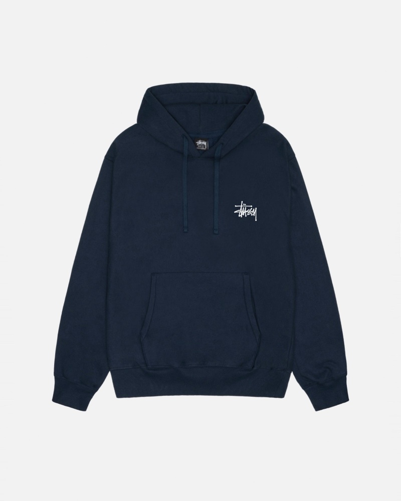 Navy Stüssy Basic Stussy Hoodie | BHOI4-9820