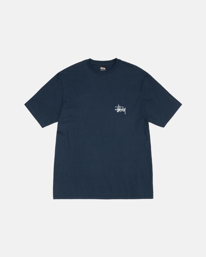 Navy Stüssy Basic Stussy Tee | ECBY-65817