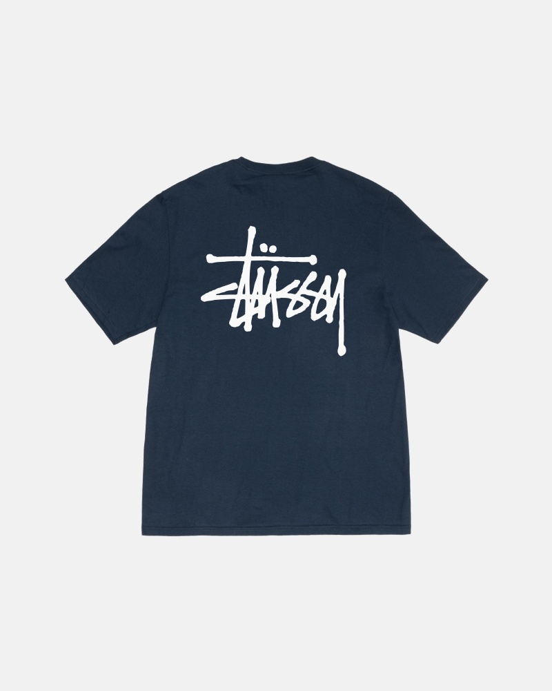 Navy Stüssy Basic Stussy Tee | NQZD5-7280