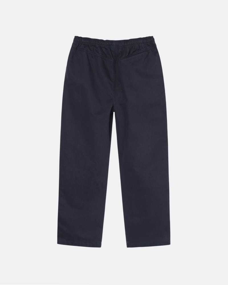 Navy Stüssy Beach Pant Brushed Cotton | IWFR6-0289