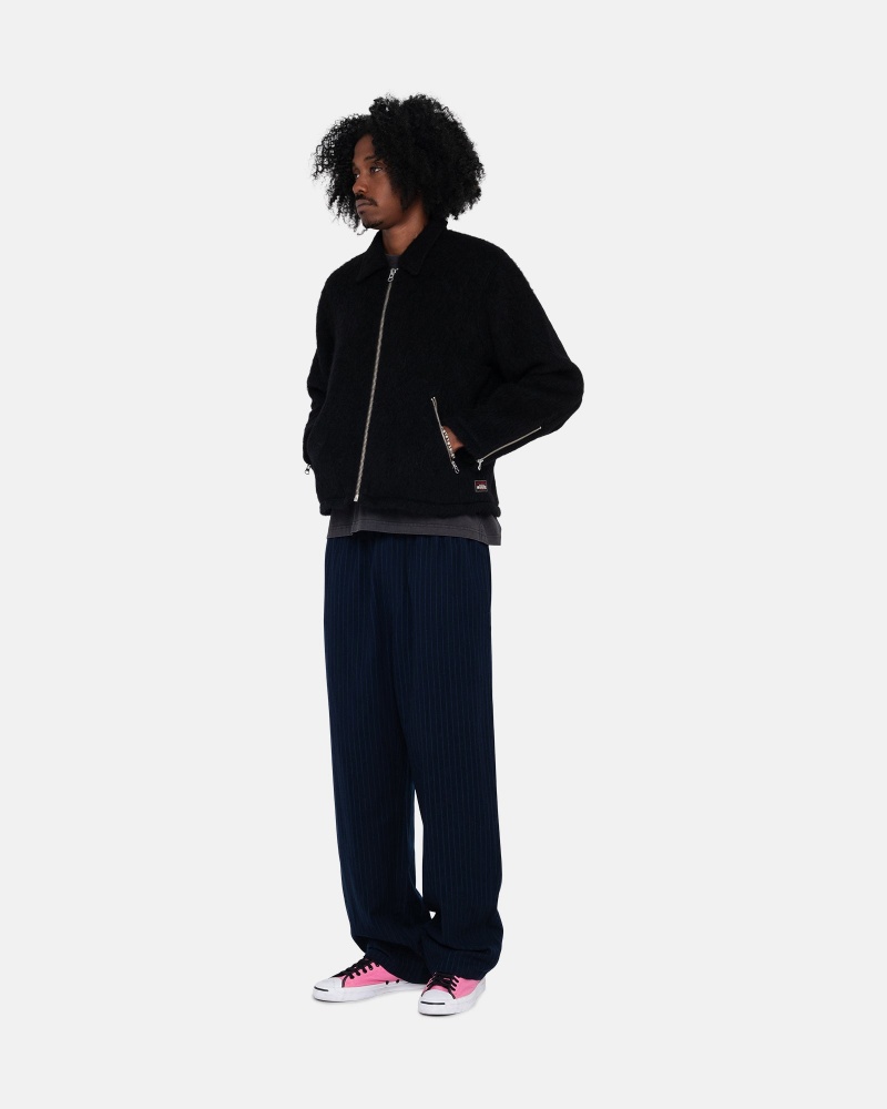 Navy Stüssy Beach Pant Wool Stripe | EMGN4-6015