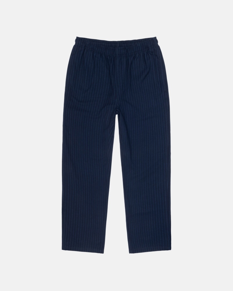 Navy Stüssy Beach Pant Wool Stripe | EMGN4-6015