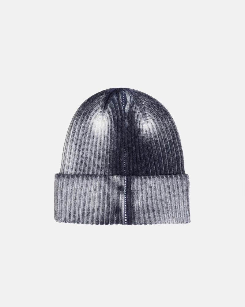 Navy Stüssy Cuff Beanie Workgear Spray | KGHJ8-3156