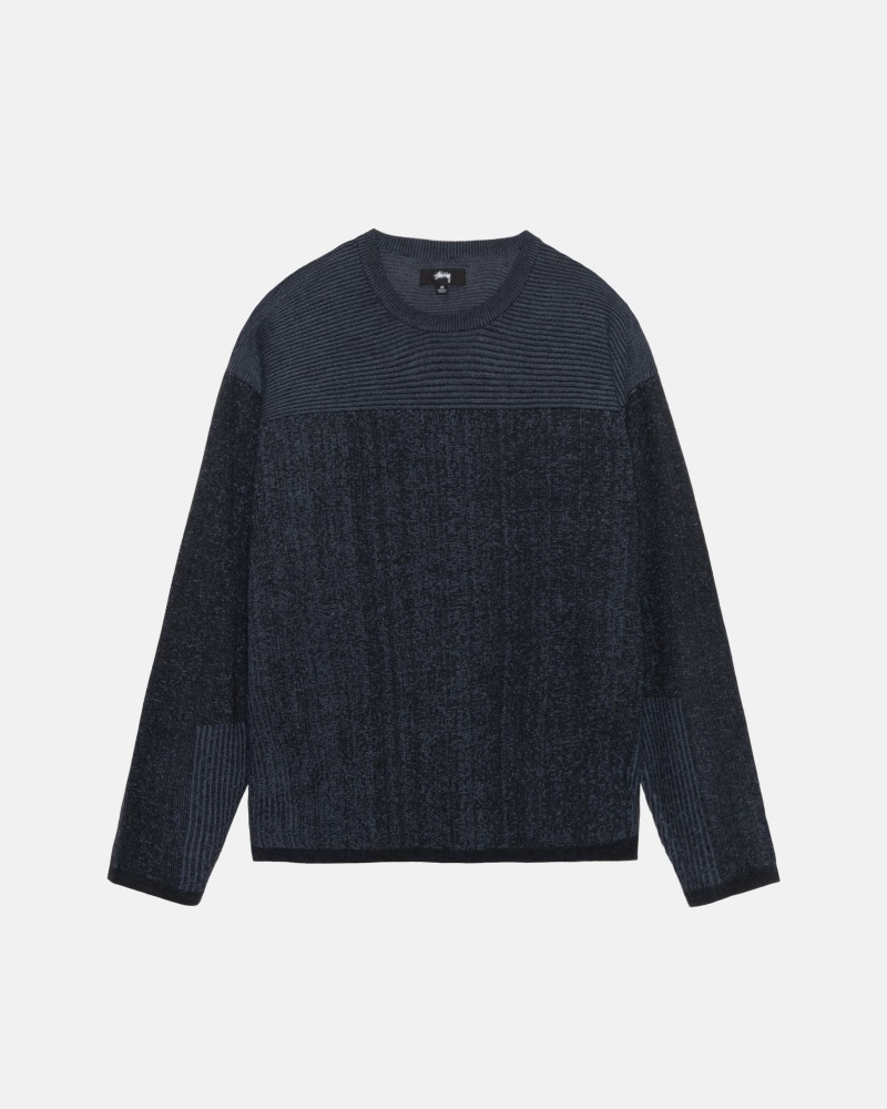 Navy Stüssy Engineered Panel Sweater | NRMK1-2593