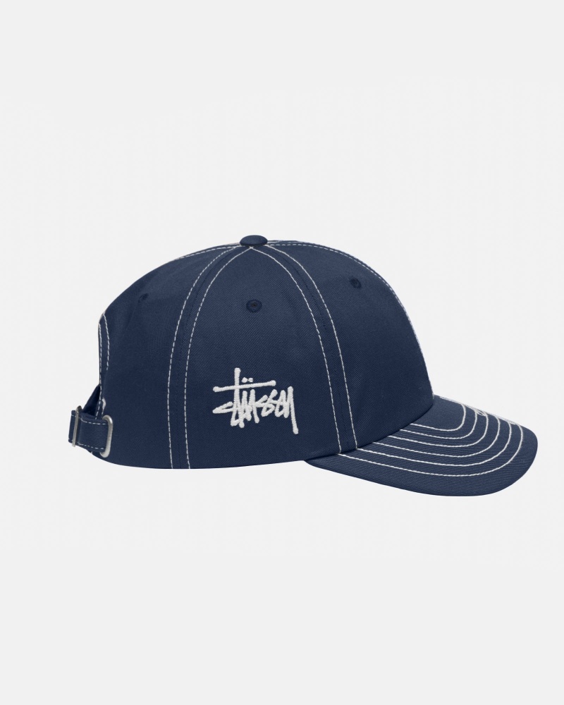 Navy Stüssy Low Pro Basic Stitch Strapback | BDZY0-5629