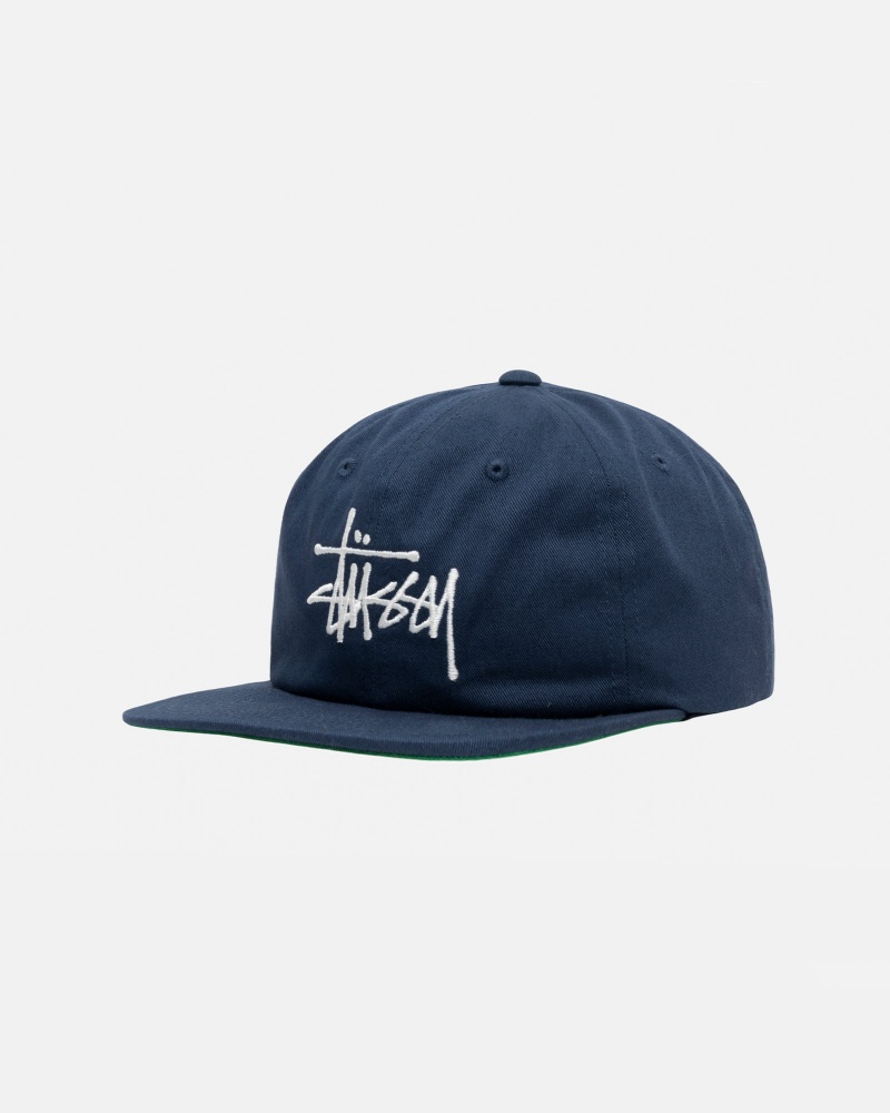 Navy Stüssy Mid-Depth Basic Strapback | XIZE5-1206