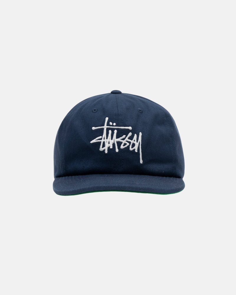 Navy Stüssy Mid-Depth Basic Strapback | XIZE5-1206