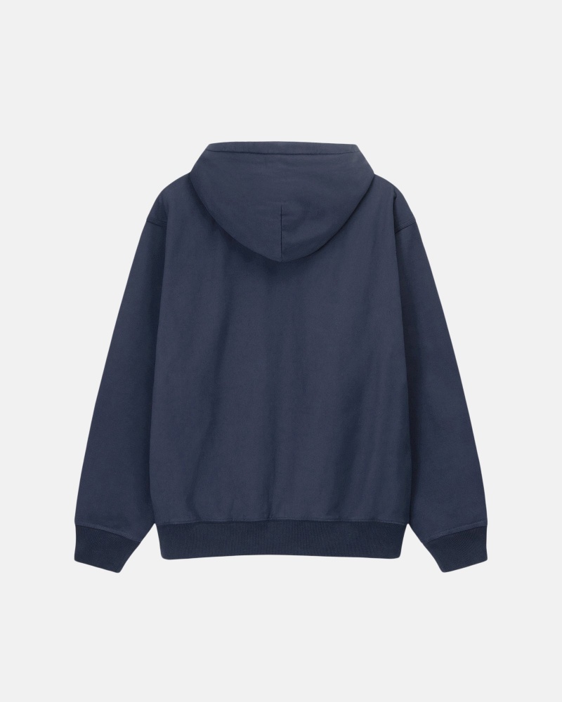 Navy Stüssy Overdyed Stock Logo Hoodie | WNMJ-73984