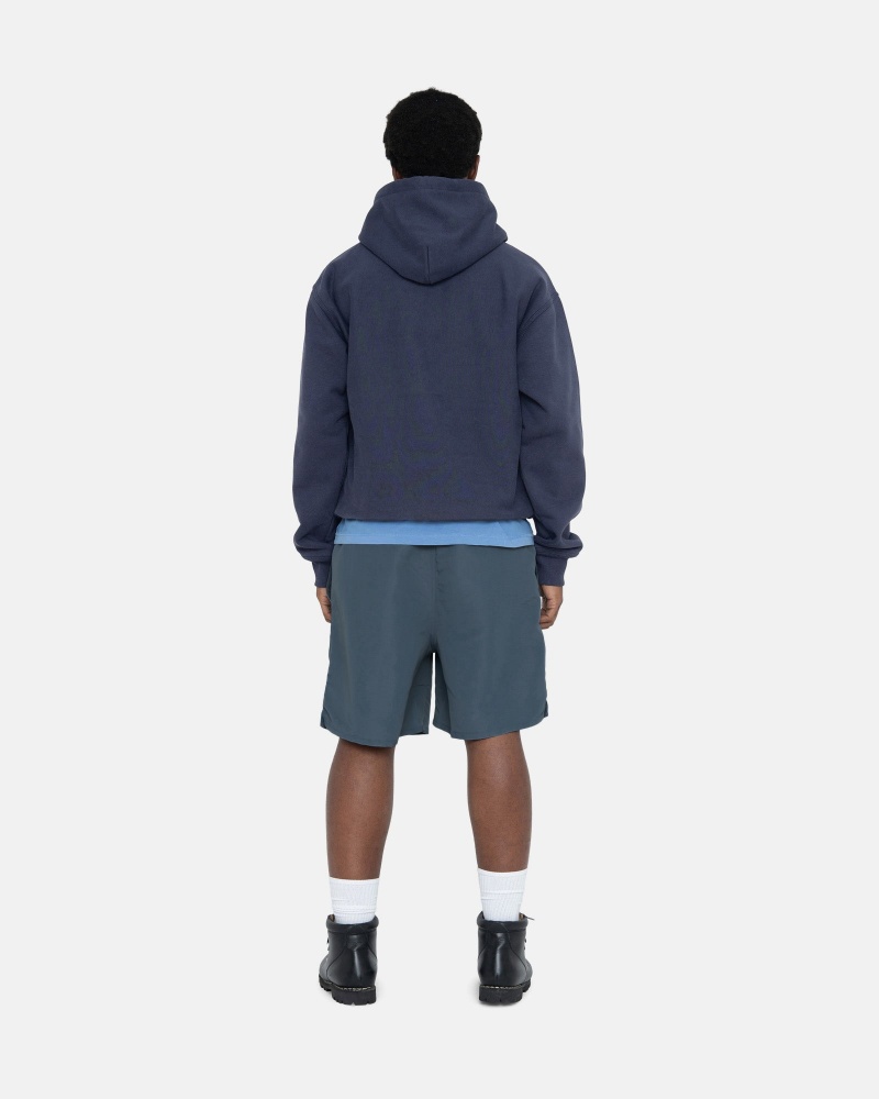 Navy Stüssy Overdyed Stock Logo Hoodie | WNMJ-73984