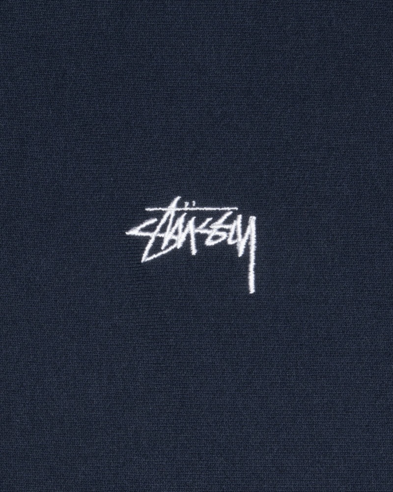 Navy Stüssy Stock Logo Crew | WGDL7-0946