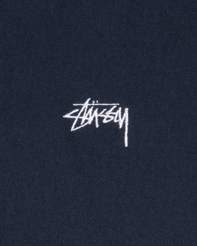 Navy Stüssy Stock Logo Hoodie | MSJA6-1473