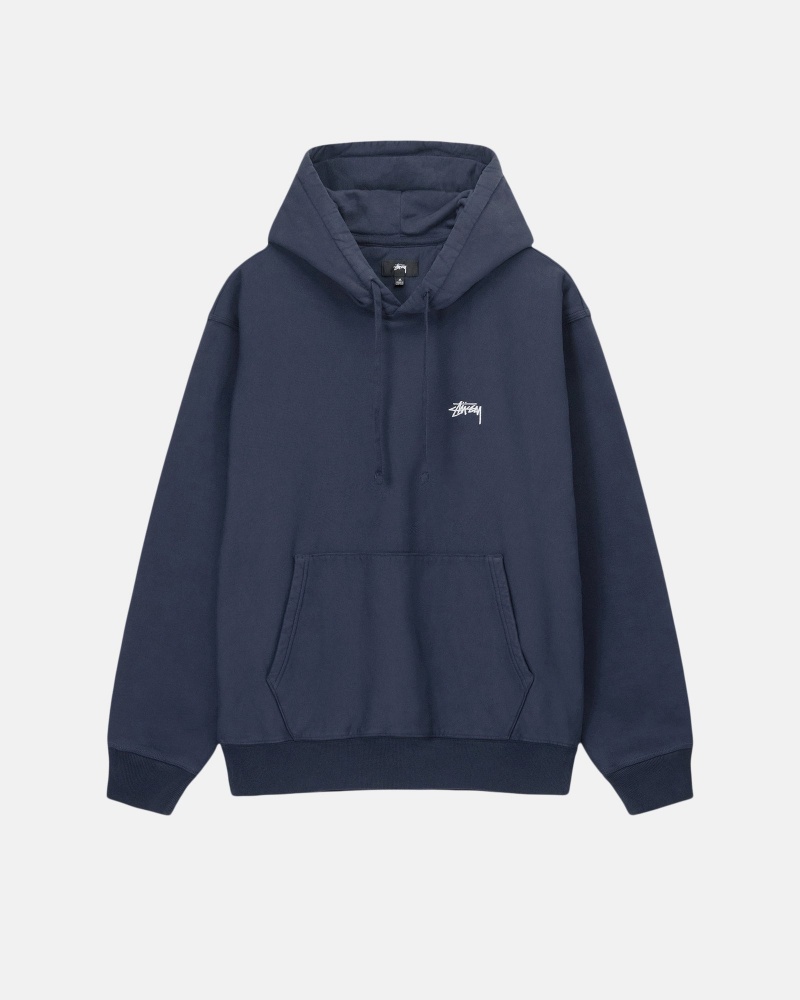 Navy Stüssy Stock Logo Hoodie | MSJA6-1473