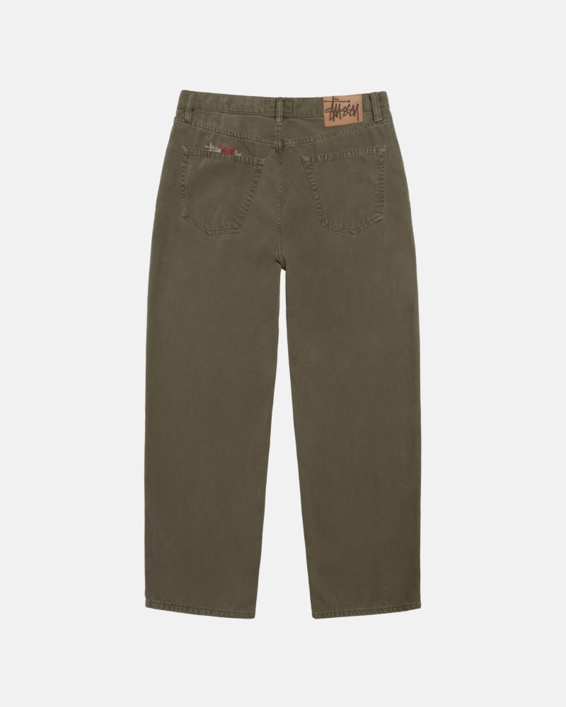 Olive Drab Stüssy Big Ol' Jean Washed Canvas | VSUB9-5168