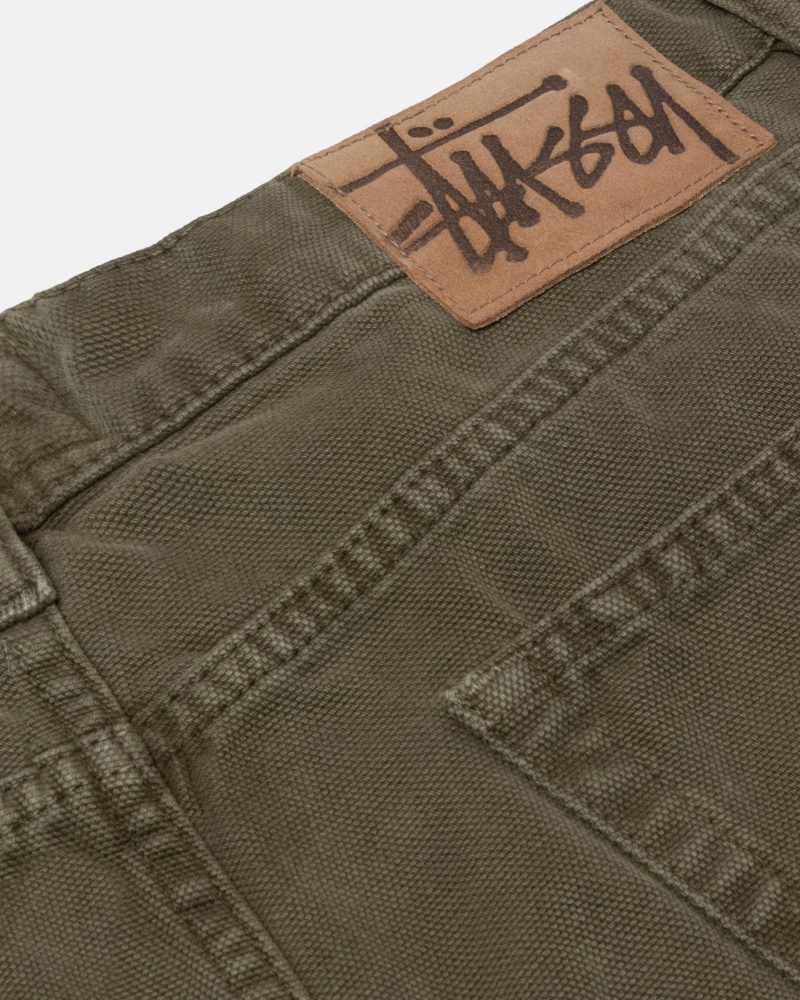 Olive Drab Stüssy Big Ol' Jean Washed Canvas | VSUB9-5168